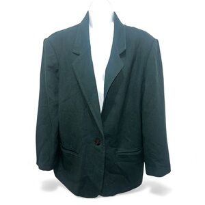 Sag Harbor Forest Green Wool Blazer Jacket SZ 18